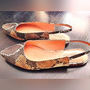 W8.5 Madewell open back snakeskin pattern slides - EUC